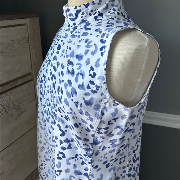 Tommy Bahama Islandzone Aubrey Blue white sleeveless dress pockets ladies medium - Picture 7 of 11